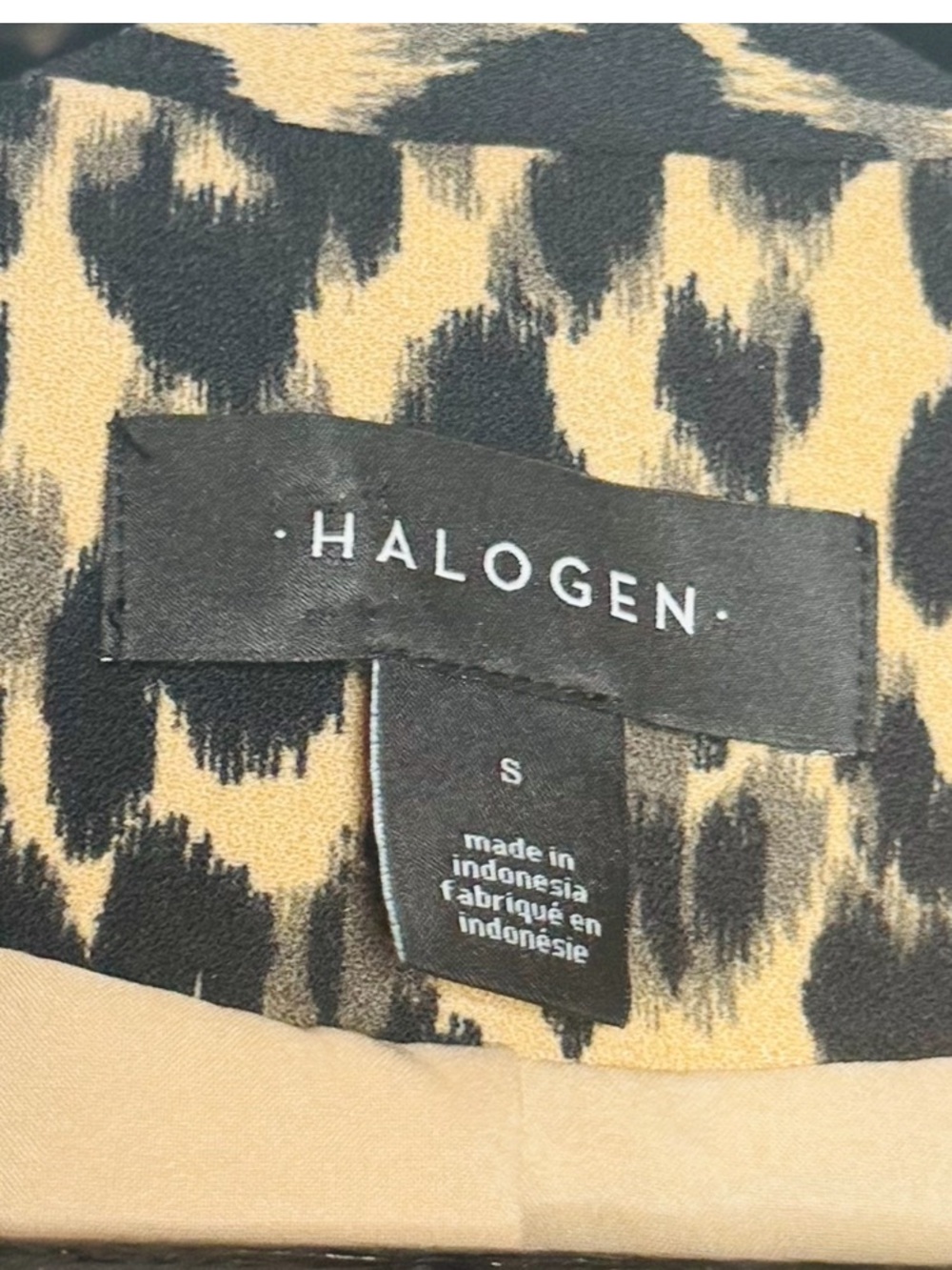 Halogen Leopard Print Blazer Size S Animal Print Single Button Career Chic - Picture 2 of 3